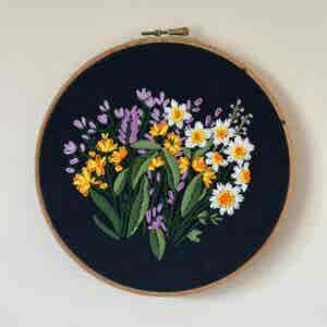 Floral Embroidery Wall Decor