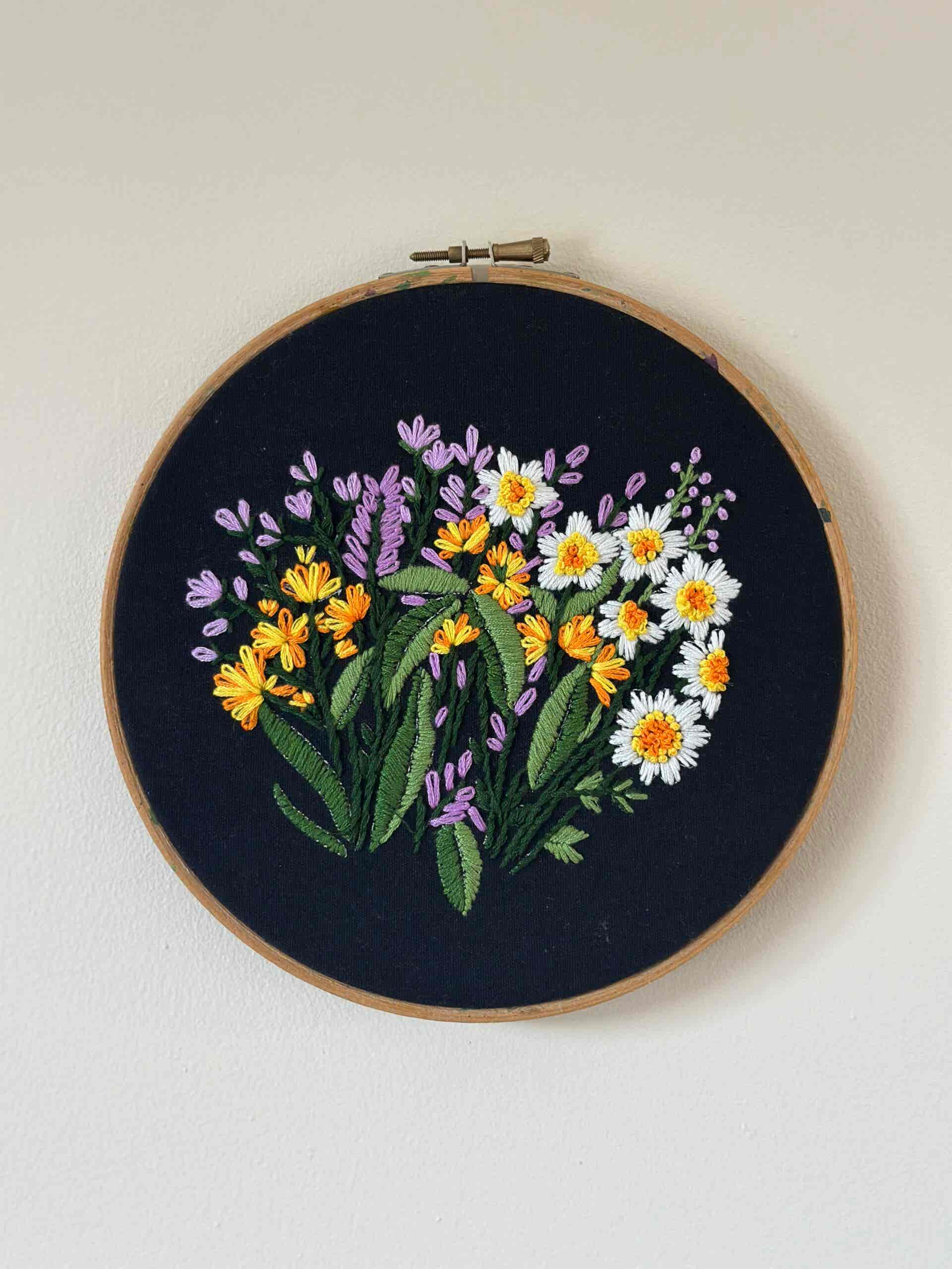 Floral Embroidery Wall Decor